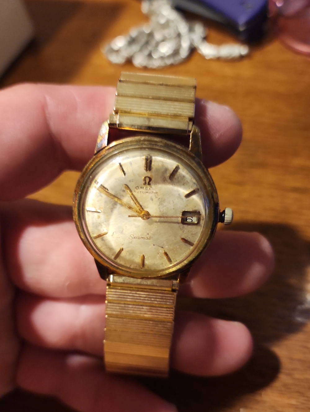 Omega Gold-Tone Seamaster Dress Watch with Date